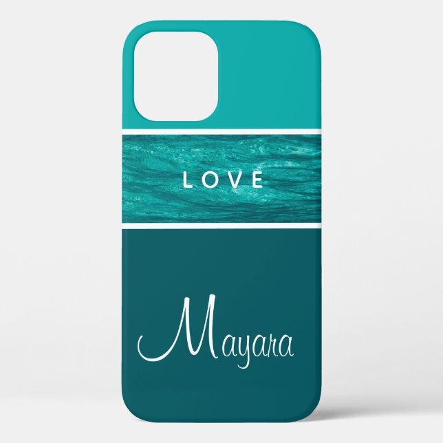 Gradient Turquoise Phone Case for Girls (Back)