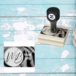 Gradient Wave Business Logo Custom Rubber Stamp