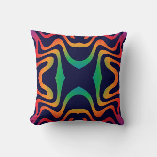 Gradient waves seamless pattern, psychedelic cushion