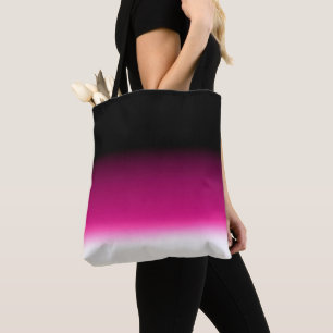 Gradient white pink burgundy tote bag