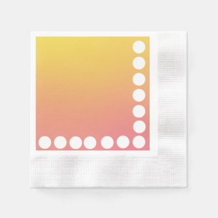 Gradient Yellow and Pin with Large Polka Dots Edge Napkin