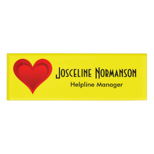 Gradients RED LOVE HEART + your backgr. & ideas Name Tag