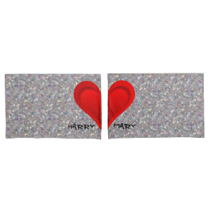 Gradients RED LOVE HEART + your backgr. & ideas Pillowcase