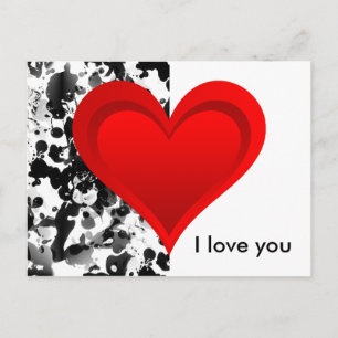 Gradients RED LOVE HEART + your backgr. & ideas Postcard