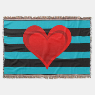 Gradients RED LOVE HEART + your backgr. & ideas Throw Blanket