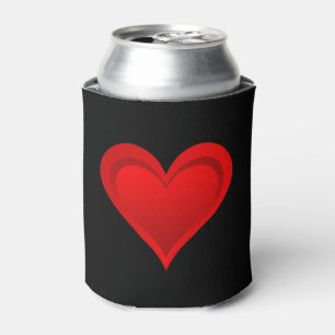 Gradients RED LOVE HEART + your text & ideas Can Cooler