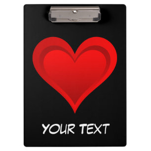 Gradients RED LOVE HEART + your text & ideas Clipboard
