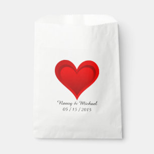 Gradients RED LOVE HEART + your text & ideas Favour Bags