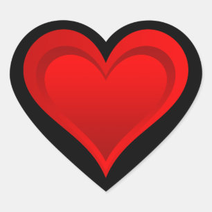 Gradients RED LOVE HEART + your text & ideas Heart Sticker