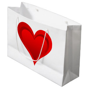 Gradients RED LOVE HEART + your text & ideas Large Gift Bag