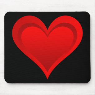 Gradients RED LOVE HEART + your text & ideas Mouse Mat