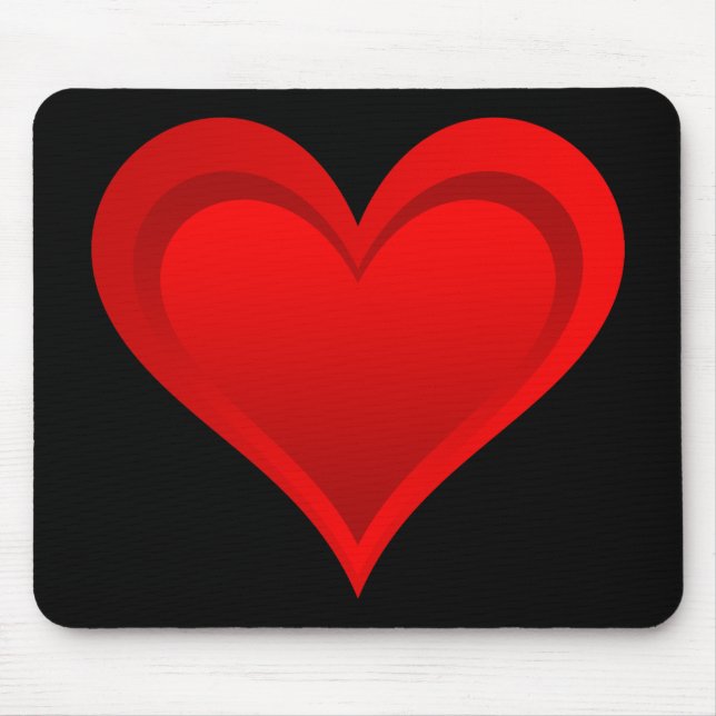 Gradients RED LOVE HEART + your text & ideas Mouse Mat (Front)