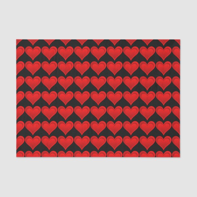 Gradients RED LOVE HEART + your text & ideas Tissue Paper (Front)