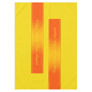 Gradients Stripes Border Deco orange + your text Tablecloth