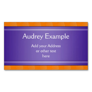 Gradients Stripes Border Deco violet + your text Magnetic Business Card
