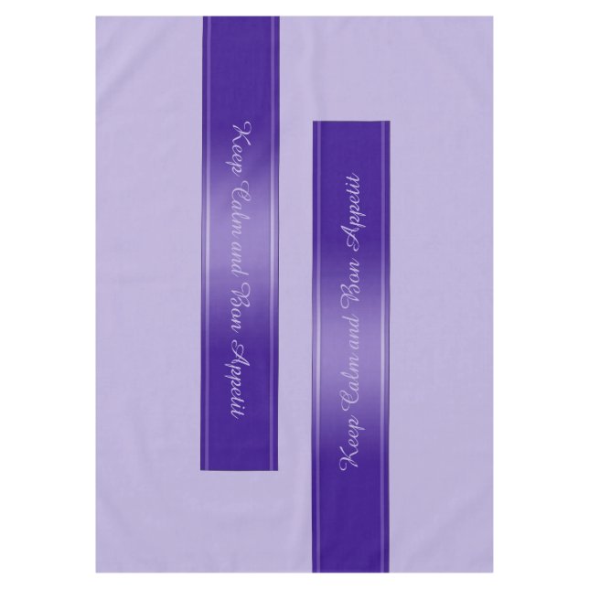 Gradients Stripes Border Deco violet + your text Tablecloth (Front)
