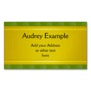 Gradients Stripes Border Deco yellow + your text Magnetic Business Card