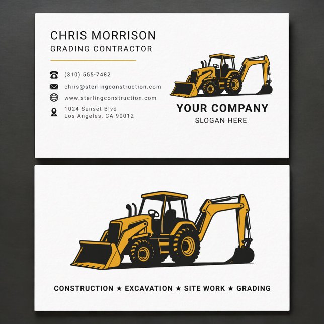 Grading Contractor Professional Business Card (Creator Uploaded)