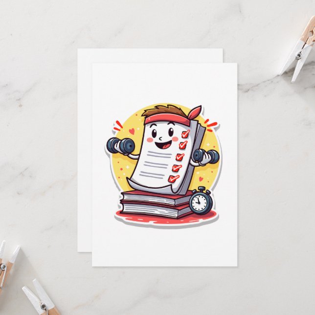 Grading Papers Is My Cardio gift for teachers Invitation (Front/Back In Situ)