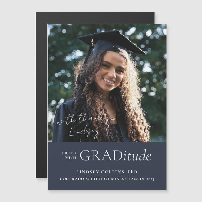 GRADitude Photo Magnet Graduation Announcement (Front/Back)