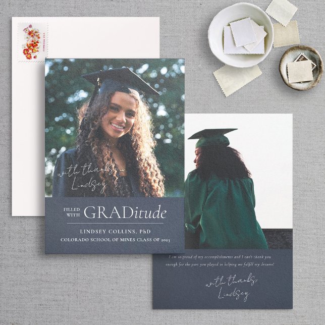 GRADitude Photo Navy Graduation Announcement (Creator Uploaded)