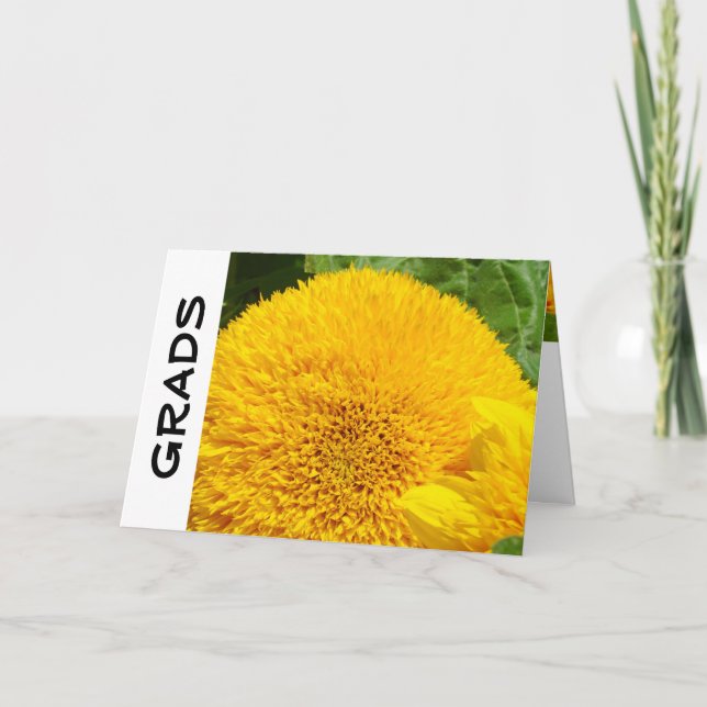 GRADS greeting cards Personalised Sunflowers (Front)