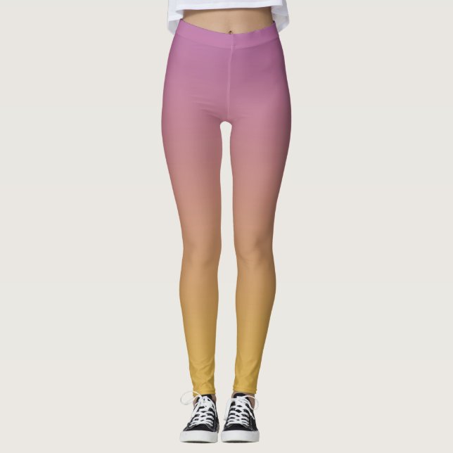 Gradual Purple & Gold Leggings (Front)