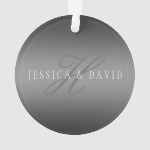 Gradually Changing Gradient Grey Any Name/s Ornament