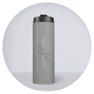 Gradually Changing Gradient Grey Any Name/s Thermal Tumbler