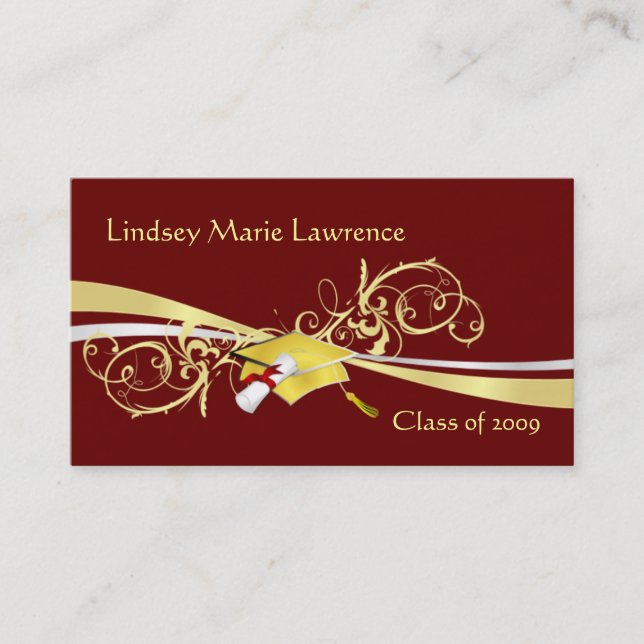 Graduatation Name and Contact Cards (Front)