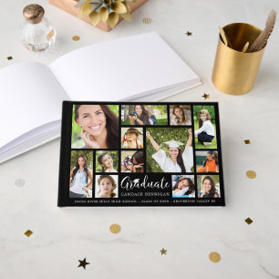 GRADUATE 13 Photo Collage Script Custom Color Guest Book