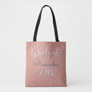 Graduate 2018 Rose Gold - Blush Pink Glitter Tote Bag