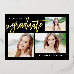 Graduate 2022 Trendy 3 Photo Collage Party
