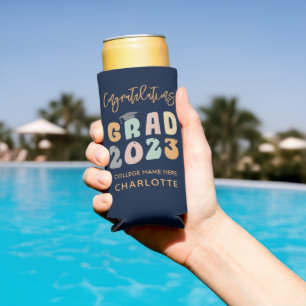 Graduate 2023 Congrats Graduation Party Retro Seltzer Can Cooler