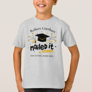 Graduate 2023 Nailed It Personalised Graduation T-Shirt