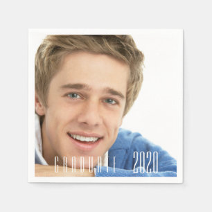 Graduate 2024 graduation party photo boy guy napkin