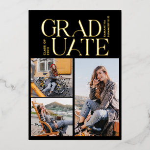Graduate 2024 Photo Collage Graduation Party Gold