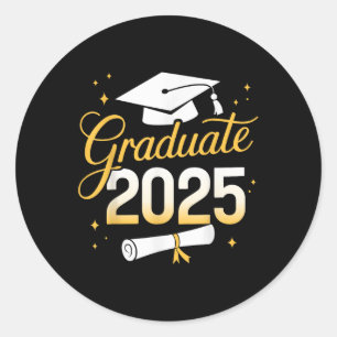 Graduate 2025 For Cl Of 2025 Graduation  Classic Round Sticker