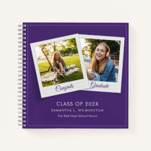 Graduate 2025 Photos Graduation Purple Guest Notebook