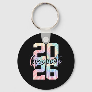 Graduate 2026 Graduation Cap Diploma Tie Dye Premi Key Ring