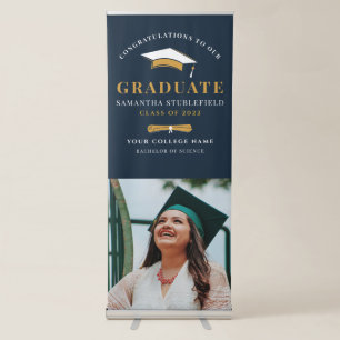 Graduate 2026 Photo Elegant Graduation Retractable Banner