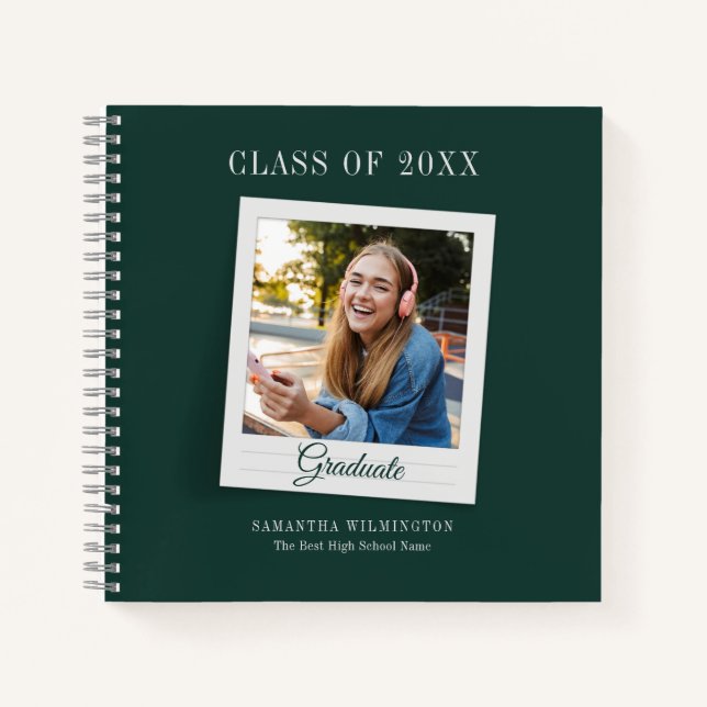 Graduate 2026 Photo Script Graduation Party Guest Notebook (Front)