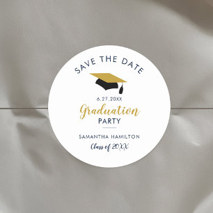 Graduate 2026 Script Save the Date Grad Party Classic Round Sticker