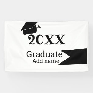 Graduate 20XX graduation hat simple minimal modern Banner