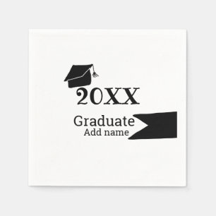 Graduate 20XX graduation hat simple minimal modern Napkin