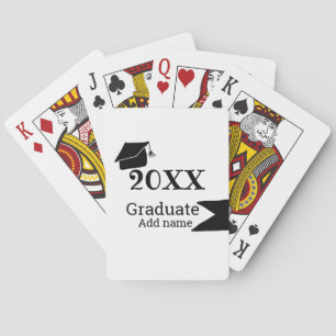 Graduate 20XX graduation hat simple minimal modern Playing Cards