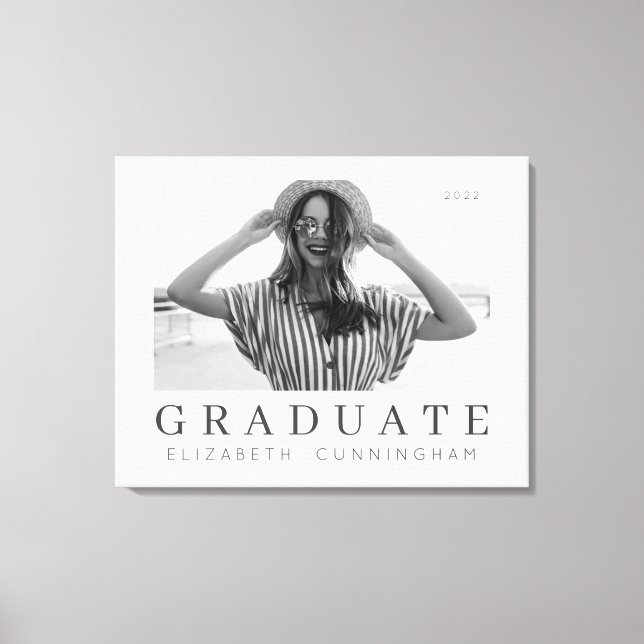 Graduate 20XX Modern Cool Simple Minimalist Photo Canvas Print (Front)