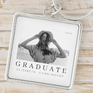 Graduate 20XX Modern Cool Simple Minimalist Photo Key Ring