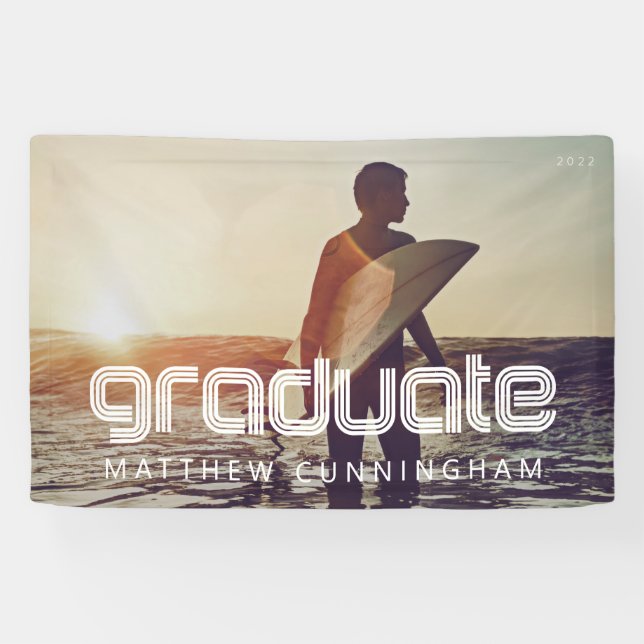 Graduate 20XX Retro Cool Simple Grad Year Banner (Horizontal)