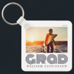 Graduate 20XX Retro Cool Simple Grad Year Key Ring<br><div class="desc">This simple and modern design is composed of serif typography.  "GRAD" on a block of color.</div>